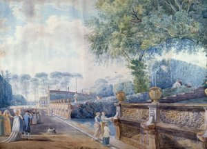 Los jardines del Palazzo Doria Pamphili, Roma de Abraham L. Rudolph (attr. to) Ducros