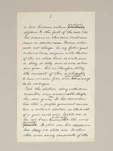 Manuscrito autógrafo del discurso de victoria electoral de Lincoln como presidente, pronunciado en Washington D.C., desde la ventana de la Casa Blanca la noche del 10 de noviembre de Abraham Lincoln