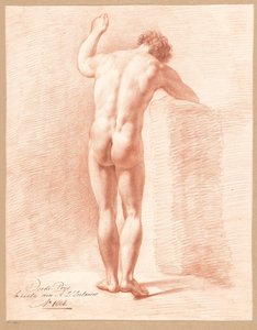 Desnudo masculino de pie, visto desde atrás (3er premio 1808) de Abraham Lion Zeelander