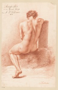 Desnudo masculino sentado, visto de espaldas (2º premio 1812) de Abraham Lion Zeelander