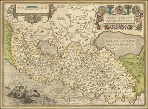 1584 mapa - Terra Sancta, a Petro Laicstain perlustrata, et ab eius ore et schedis a Christiano Schrot in tabulam redacta