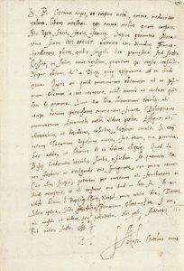 Carta autógrafa firmada a su sobrino, Jacob Cool (Jacobus Colius), Amberes, 2 de febrero de 1595 de Abraham Ortelius