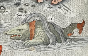 Detalle de un monstruo marino, de 