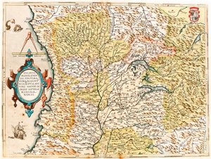 Ducatus Mediolanensis, Finitimarumq Regionu Descriptio Auctore Iooanne Georgio Septala Mediolanense Mapa geográfico del Ducado de Milán de 