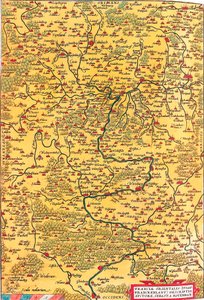 Franciae Orientalis (Vulgo/Franckenlant) Descriptio, Auctore, Sebast. A. Rotenhan Mapa geográfico del territorio de Franconia en Alemania con la ciudad de Frankfurt (también la ciudad de Karlstadt...) tomado de 