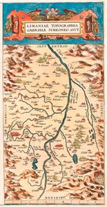 Mapa geográfico del territorio del Loira con los castillos y pueblos que bordean el río (Beaumont, Aigueperse, Clermont y Montferan, Beauregard, Cignac, Montaigu, Puy Guillaume...) tomado de 
