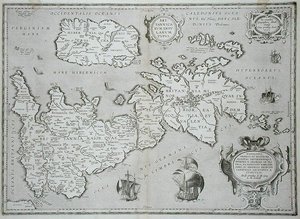 Mapa de Gran Bretaña e Irlanda de Abraham Ortelius