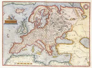 Mapa de Europa, 1587 de Abraham Ortelius