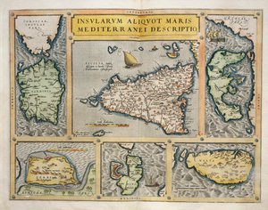 Mapa de las Islas del Mediterráneo de Abraham Ortelius