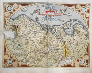 Mapa de los Países Bajos, del Theatrum Orbis Terrarum de Abraham Ortelius de Abraham Ortelius