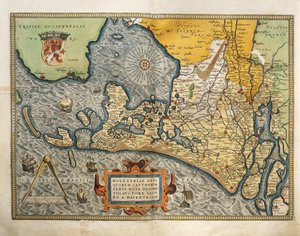 Mapa de los Países Bajos, del Theatrum Orbis Terrarum de Abraham Ortelius de Abraham Ortelius