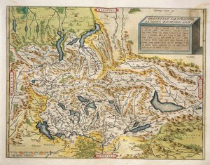 Mapa de Suiza, de Theatrum Orbis Terrarum por Abraham Ortelius de Abraham Ortelius