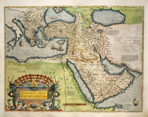 Mapa de Turquía, del Theatrum Orbis Terrarum de Abraham Ortelius