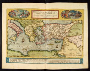 Mapa del imperio romano, Theatrvm Orbis Terrarvm, Abraham Ortelius, Amberes de Abraham Ortelius