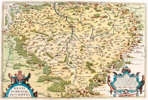 Descripción del reino de Bohemia. Mapa geográfico del territorio de Bohemia de 