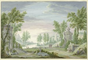 Paisaje arcádico de Abraham Rademaker