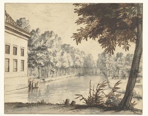 Vista sobre un canal con una finca de Abraham Rutgers (attributed to)