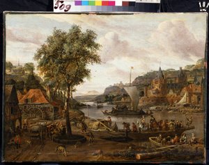 Veleros. Pintura de Abraham Storck (1635-1710). Óleo sobre lienzo, 48 x 69 cm, finales del siglo XVII-principios del XVIII. Escuela flamenca, arte barroco. Museo del Hermitage, San Petersburgo. de Abraham Storck