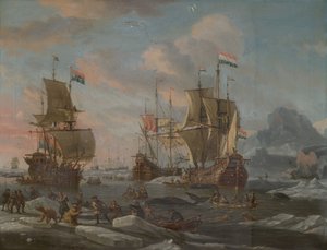 La flota ballenera holandesa, 1690-1700 de Abraham Storck