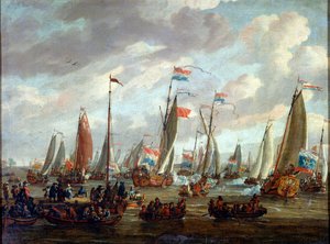 El zar Pedro I visitando Inglaterra en enero de 1698 de Abraham Storck