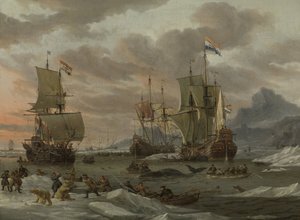 Zonas de caza de ballenas en el Océano Ártico
Los caladeros de ballenas de Abraham Storck