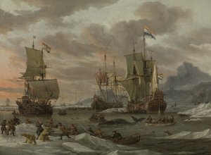 Zonas de Caza de Ballenas en el Océano Ártico de Abraham Storck