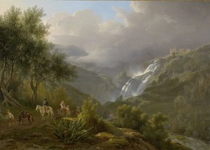 Las cascadas de Tivoli, con una tormenta acercándose
La Cascatelle en Tivoli mientras se acerca una tormenta de Abraham Teerlink