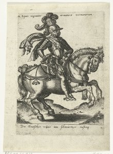 Jinete alemán con armadura negra