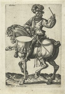 Tambor alemán a caballo de Abraham de Bruyn (attributed to)