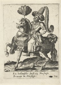 monarca indio a caballo de Abraham de Bruyn (attributed to)