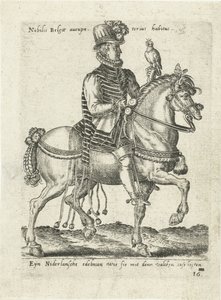 Noble holandés a caballo cetrería de Abraham de Bruyn (attributed to)