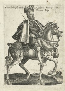 Escudero holandés a caballo de Abraham de Bruyn (attributed to)