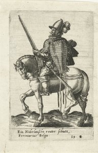 Jinete holandés con rifle de Abraham de Bruyn (attributed to)