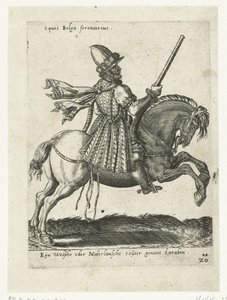 Jinete holandés con carabina de Abraham de Bruyn (attributed to)