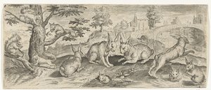 Ardillas y Conejos Animales (título de la serie) de Abraham de Bruyn (possibly)