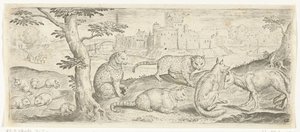 Ratas, gatos y zorros Animales (título de la serie) de Abraham de Bruyn (possibly)