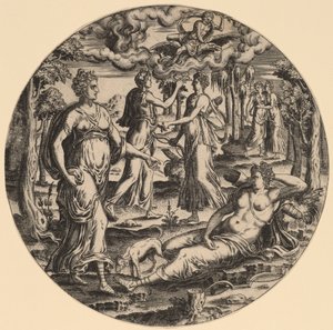 Diana y sus ninfas en un jardín de Abraham de Bruyn