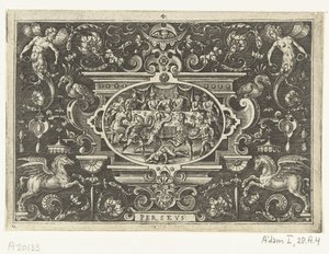 Phineus interrumpe la boda de Perseo y Andrómeda PERSEO (título sobre objeto) de Abraham de Bruyn