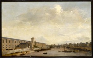 La Gran Galería del Louvre, con la Puerta Nueva y la Tour de Bois, hacia 1640 (óleo sobre madera) de Abraham de Verwer