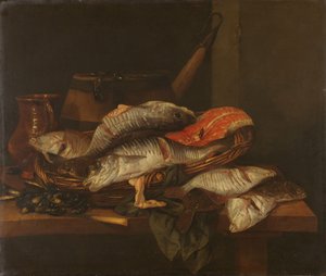 Bodegón con peces de Abraham van Beyeren
