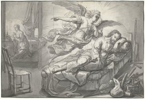 El ángel se aparece a José en un sueño de Abraham van Diepenbeeck