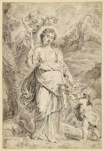Santa Dorotea, sosteniendo una rama de palma en su mano derecha de Abraham van Diepenbeeck