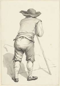 Hombre apoyado en un palo, visto desde atrás de Abraham van Strij (I)