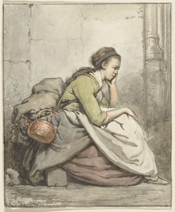 Mujer sentada con una tetera de cobre de Abraham van Strij (I)
