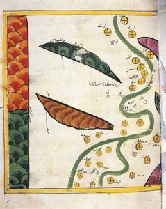 Mapa del Delta del Nilo y dos Oasis de Abu Muhammad Al Idrisi or Edrisi