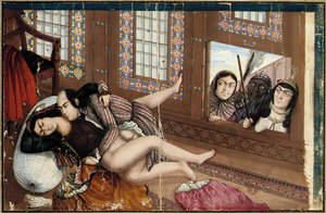 Abrazando amantes, segunda mitad del siglo XIX (gouache sobre papel) (véase también 2629159-60)