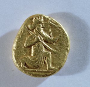 Darico que representa a Darío como Arquero Real (anverso) de Achaemenid