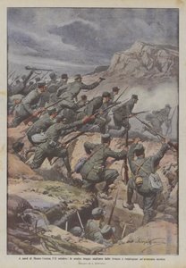 Al norte de Monte Coston, el 11 de octubre, nuestras tropas salen de las trincheras y repelen un avance enemigo de Achille Beltrame