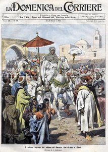 Abd al-Aziz (al-Hasan Mohamed al-Hasani al-Alaoui) entró en Rabat en Marruecos en octubre de 1907 de Achille Beltrame