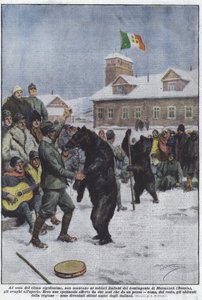 A pesar del clima muy frío, no faltan a los soldados italianos del contingente de Murmansk